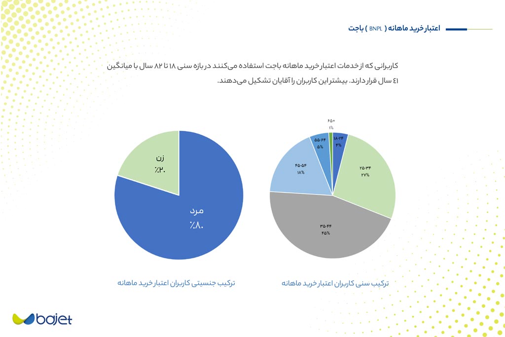 ترکیب سنی کاربران سرویس BNPL باجت